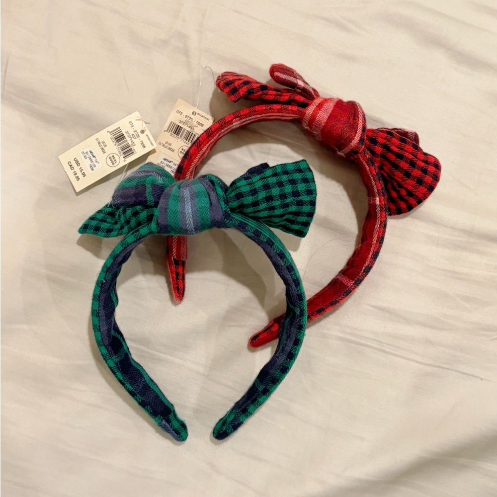 aerie bow checkered headband